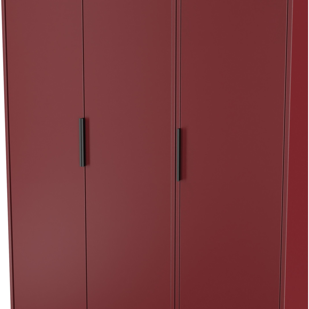 Crowndale Hong Kong 3 Door Red Matt Tall Wardrobe Ready Assembled Image 5