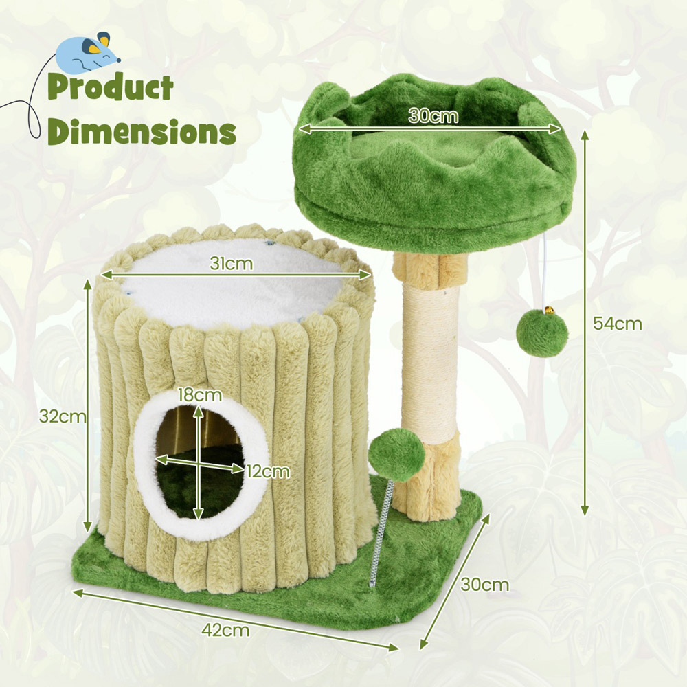 Costway Cat Tree with Sisal Scratching Posts and Padded Perch Image 9