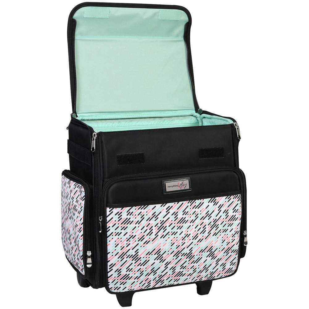 Everything Mary EVM12777-1 Pill Print Collapsible Rolling Tote Trolley Bag 36.2 x 22.2 x 39.4cm Image 3
