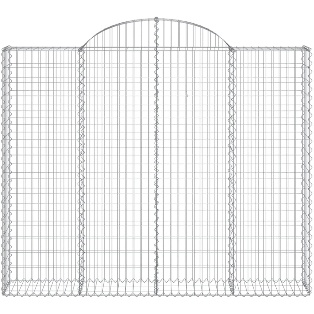 vidaXL Silver Galvanised Iron Gabion Basket 200 x 30 x 160/180cm 5 Pack Image 2