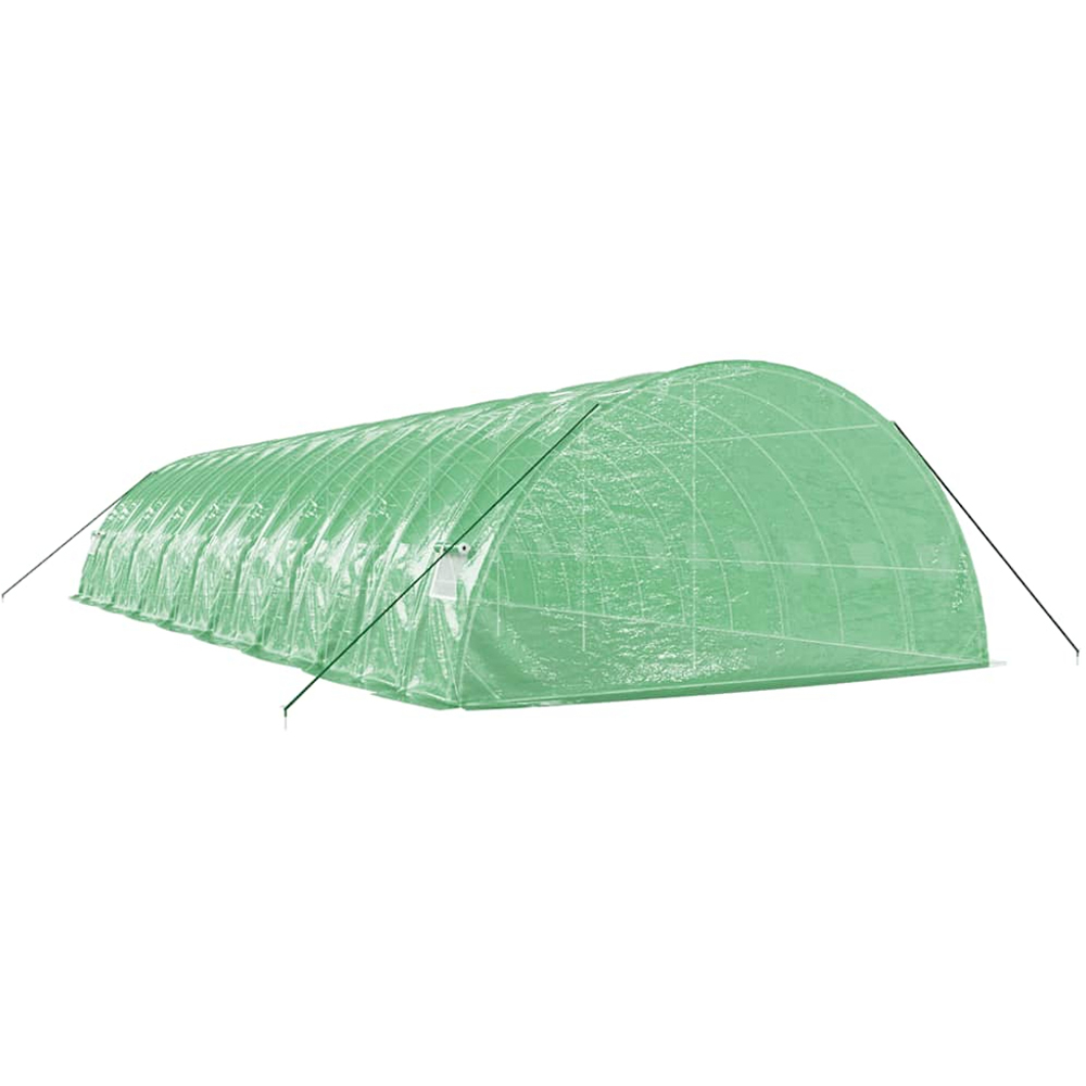 vidaXL Green Polyethylene Galvanised Steel Frame 52.4 x 19.6ft Greenhouse Image 5