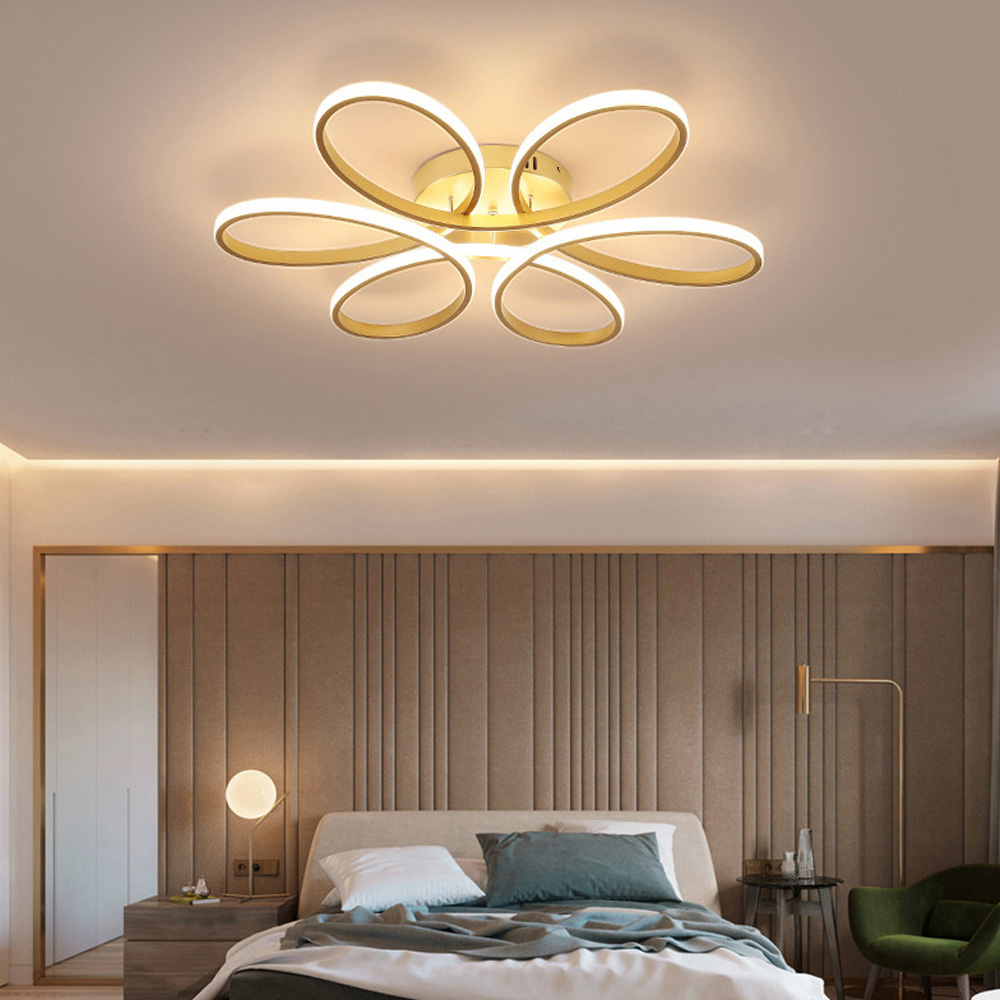 Living and Home Golden Frame Modern LED Ceiling Light Image 7