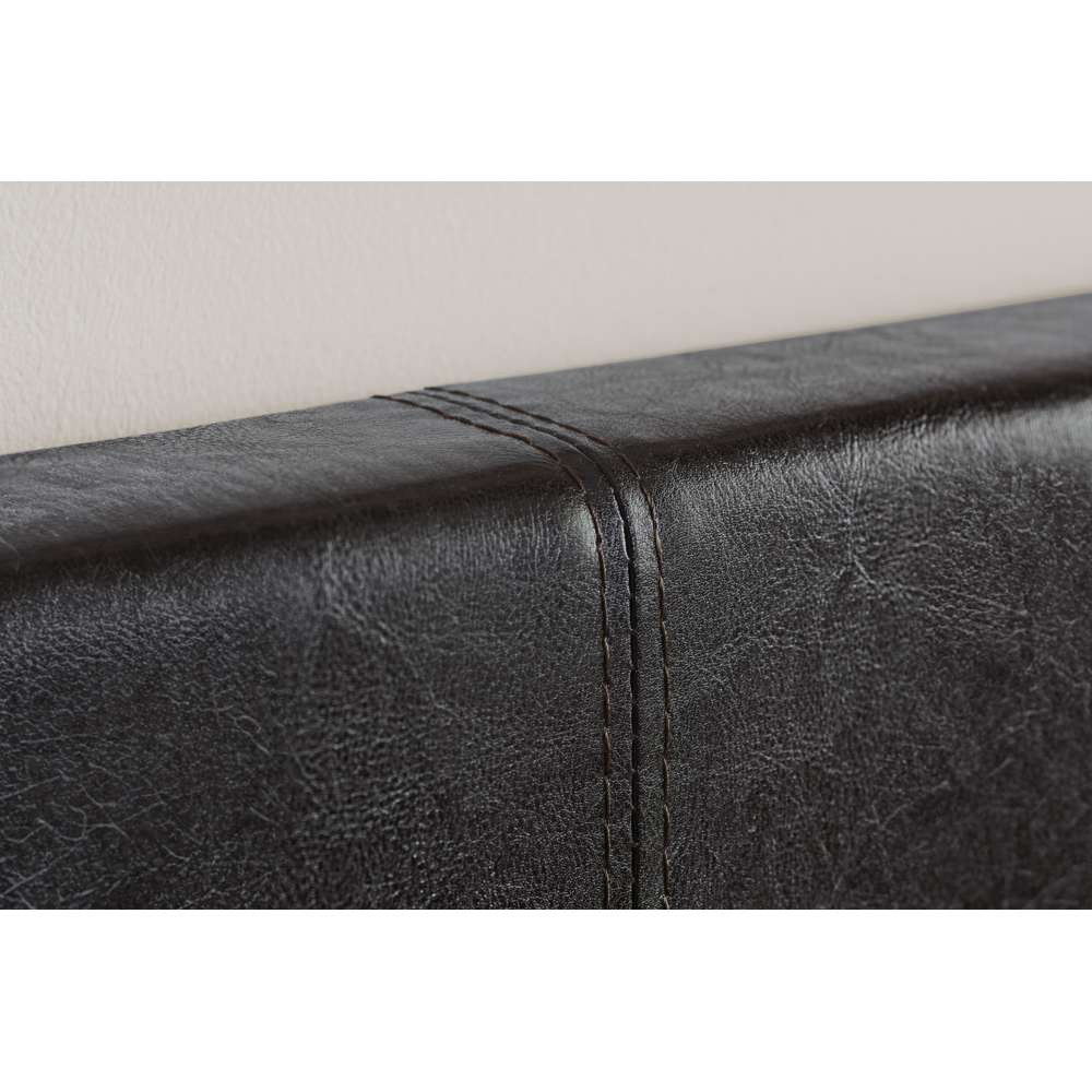 Berlin Single Brown Faux Leather Ottoman Bed Image 6