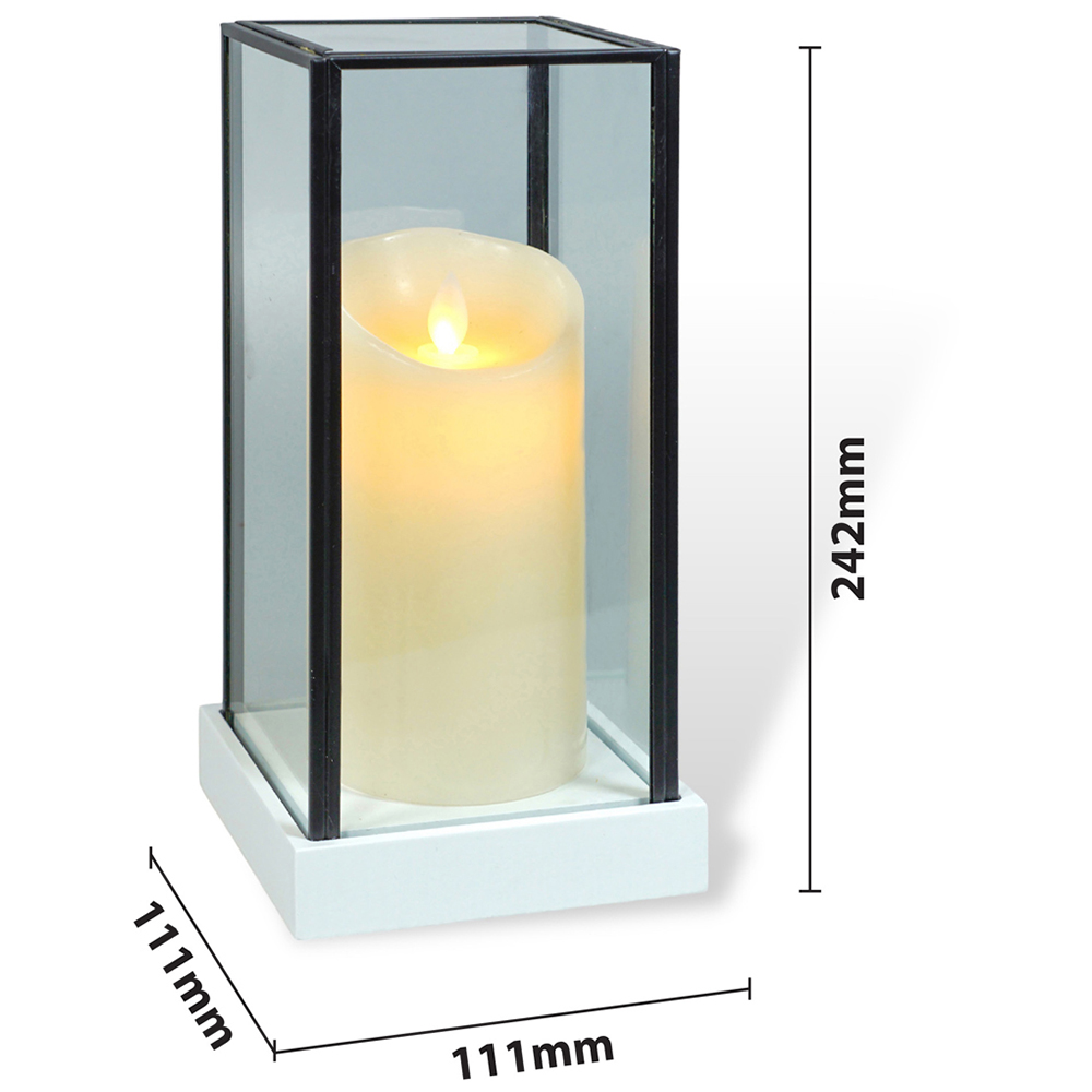 Xmas Haus Hurricane Glass Candle Holder with LED Candle 24.2 x 11cm Image 4