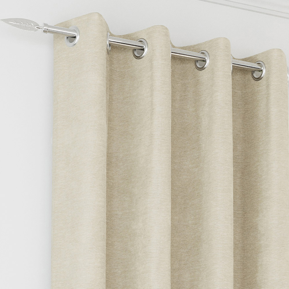 Enhanced Living Knightsbridge Cream Chenille Thermal Blackout Eyelet Single Door Curtain 168 x 214cm Image 2