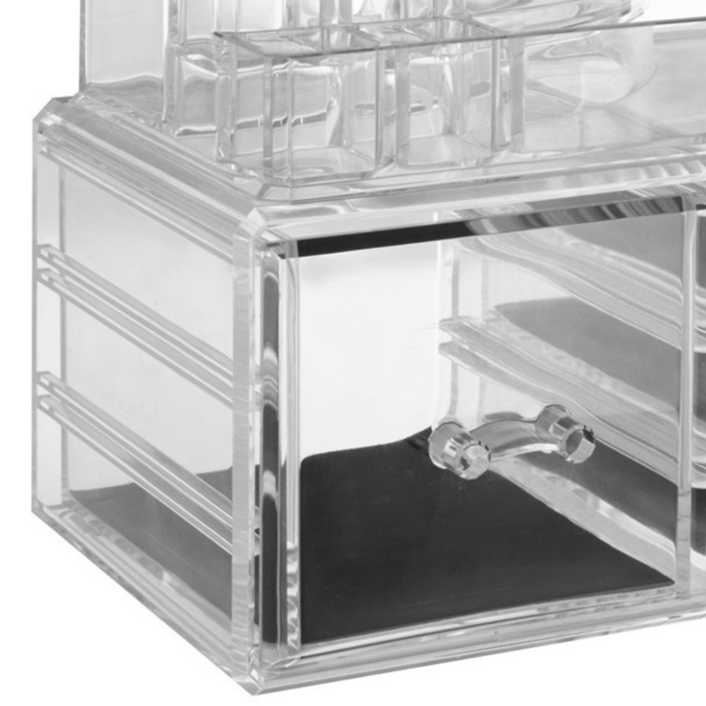 Premier Housewares Clear 3 Small and 1 Large Drawers Cosmetic Organiser Image 6