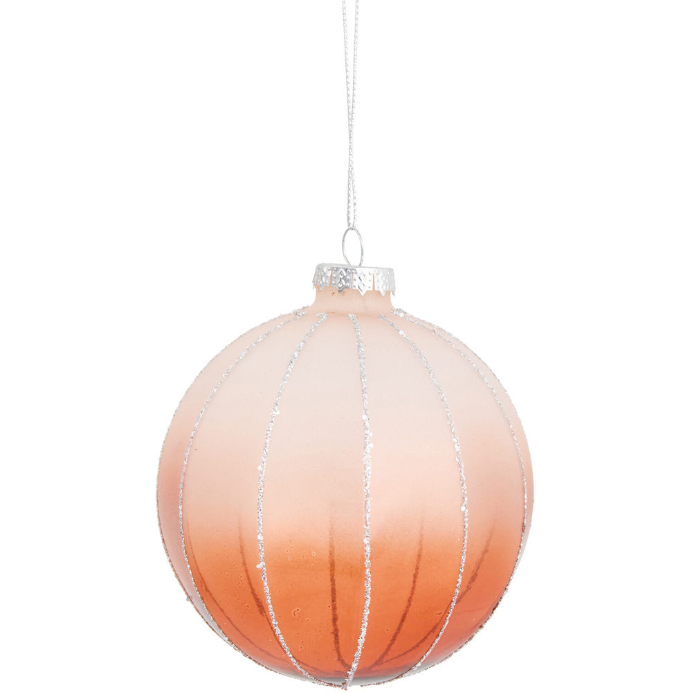 Ombre Glass Bauble Amber Image 1