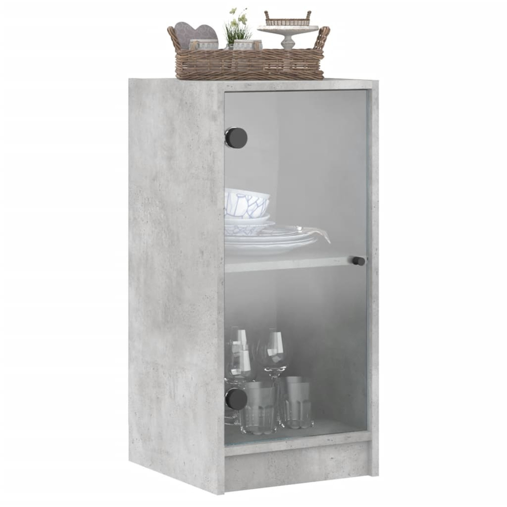 vidaXL Single Door Concrete Grey Side Cabinet Image 3