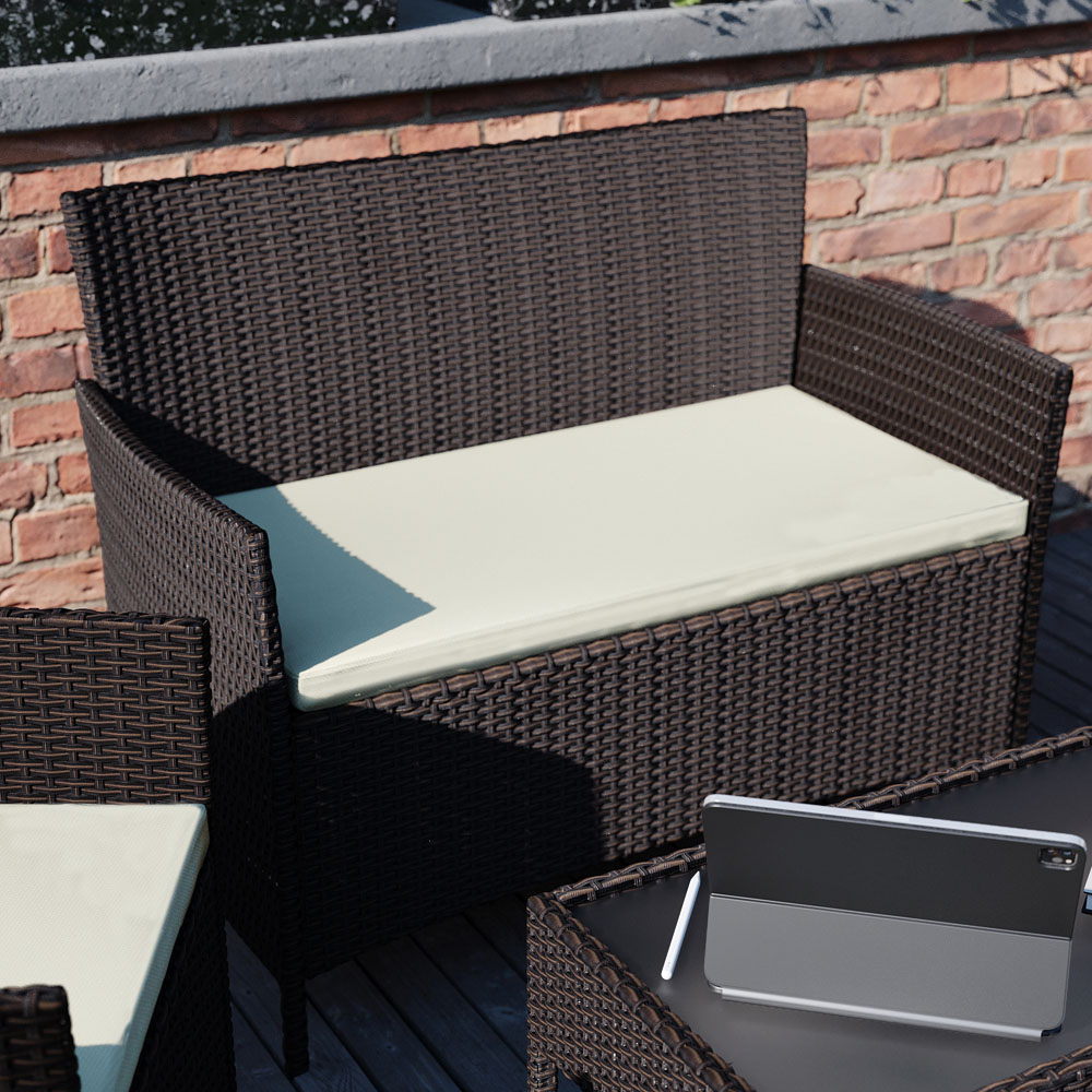 Garden Vida Kendal 4 Seater Brown Rattan Lounge Set Image 3