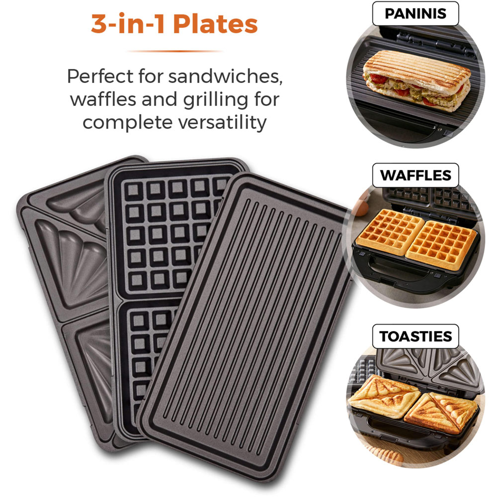 Tower 3 in 1 Silver Deep Fill Sandwich Maker Image 5