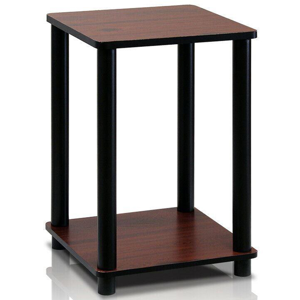 Walplus Single Shelf Dark Cherry and Black Turn-N-Tube End Table Image 2