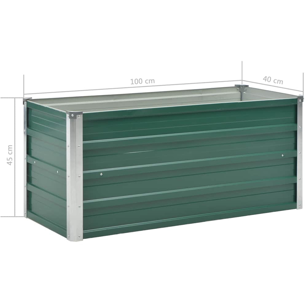 vidaXL Green Galvanised Steel Raised Garden Bed 45 x 100 x 40cm Image 5