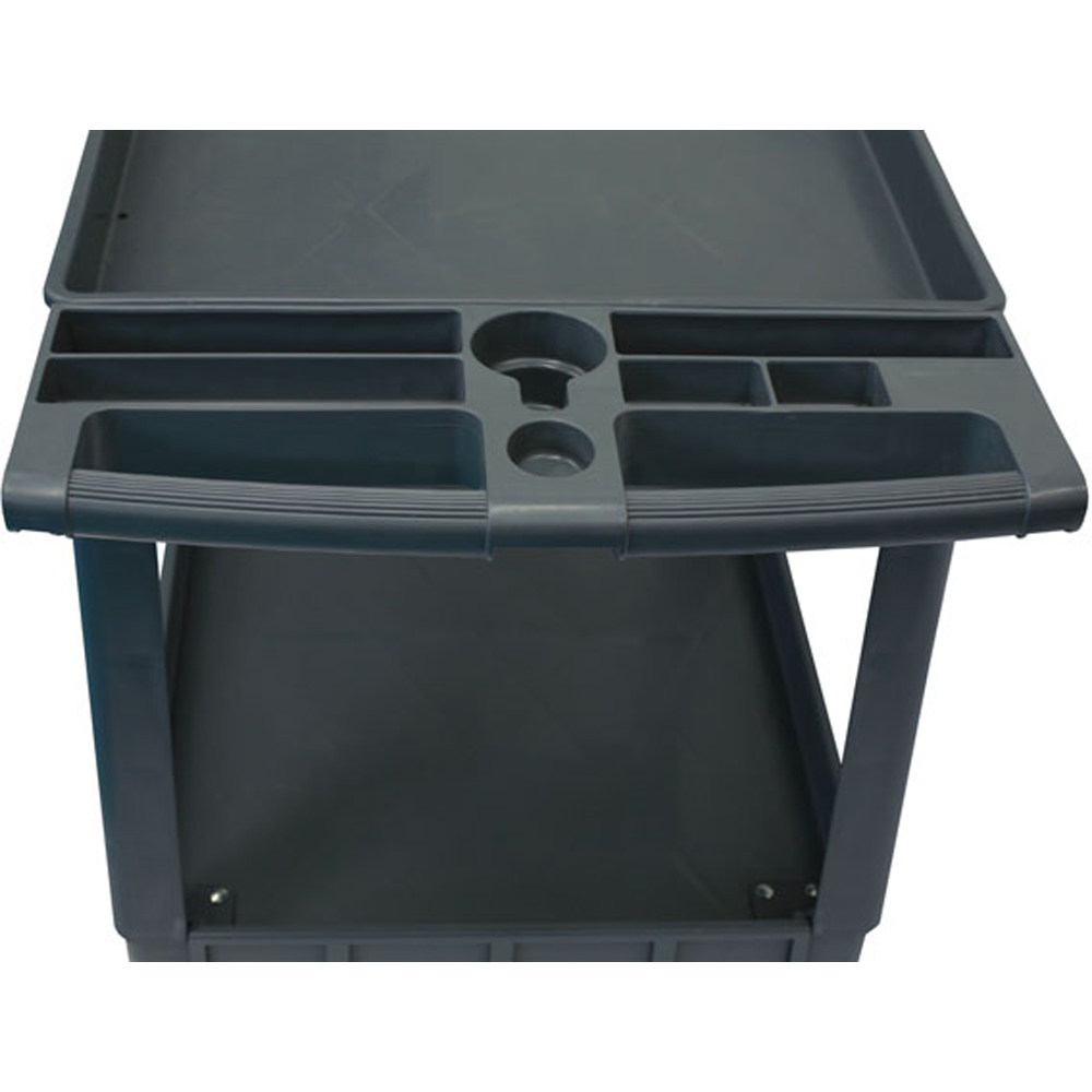 Laser 8090 Twin Level Large Black Workshop Utility Cart Image 4