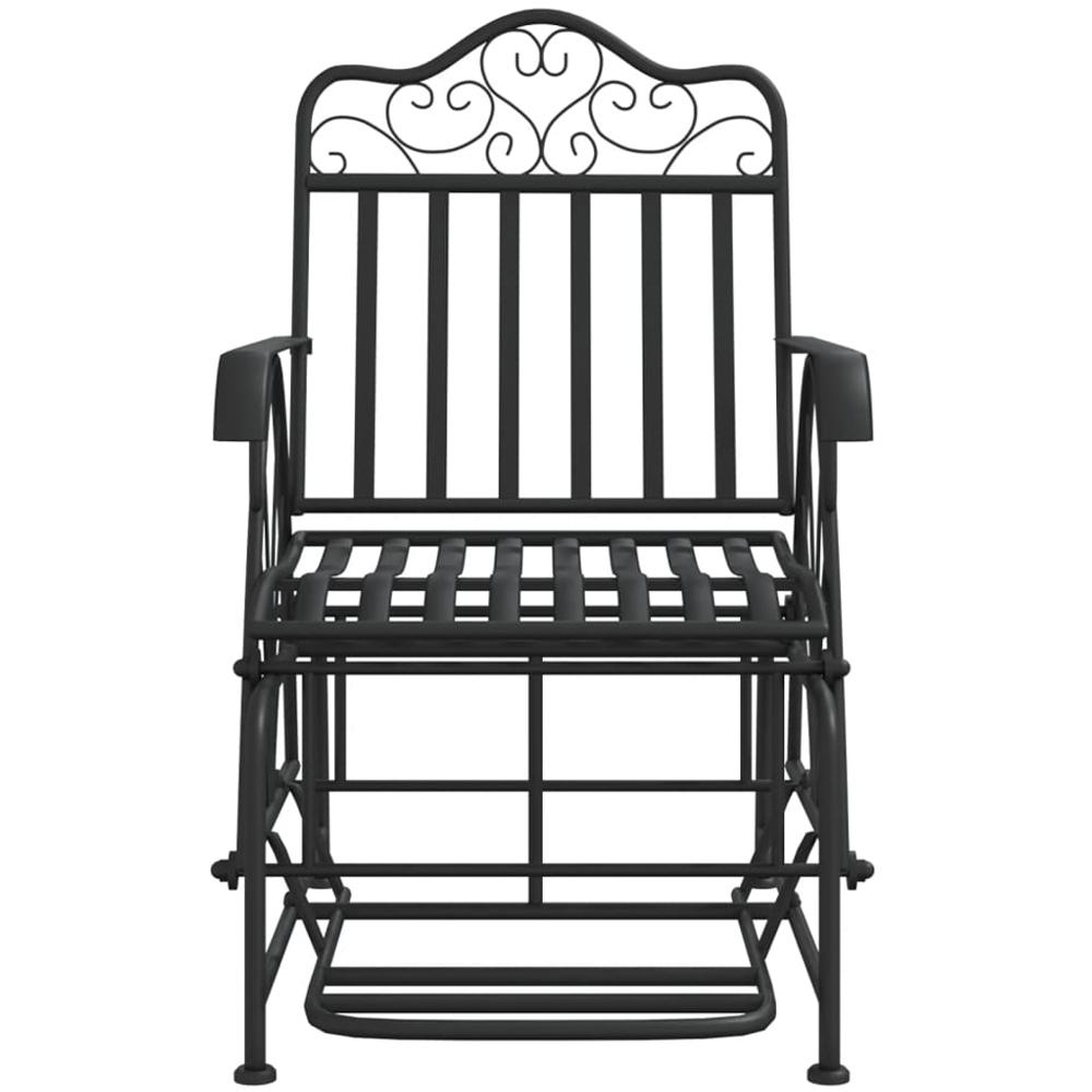 vidaXL Single Seater Black Steel Glider Bench Image 3