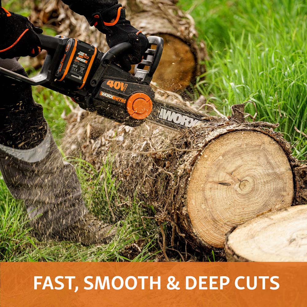 Worx Nitro WG385E 40V 40cm Cordless Brushless Chainsaw with 4.0Ah Battery Image 3