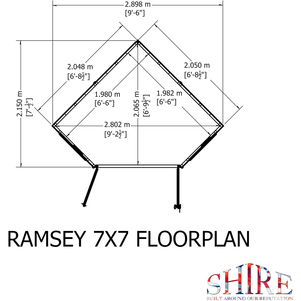 Shire Ramsey 7 x 7ft Shiplap Pent Corner Garden Summerhouse Image 7