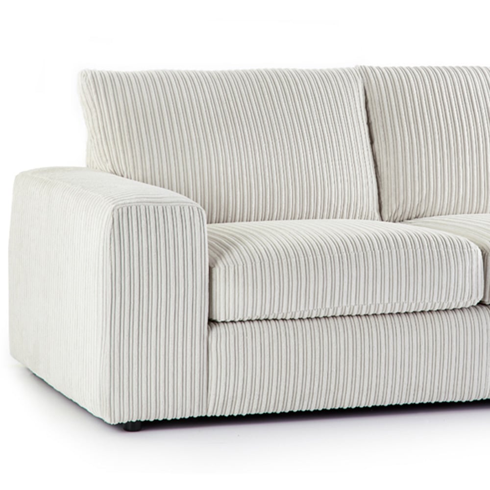 Portland Luciana Luxury 3 Seater Cream Jumbo Cord Sofa Image 3