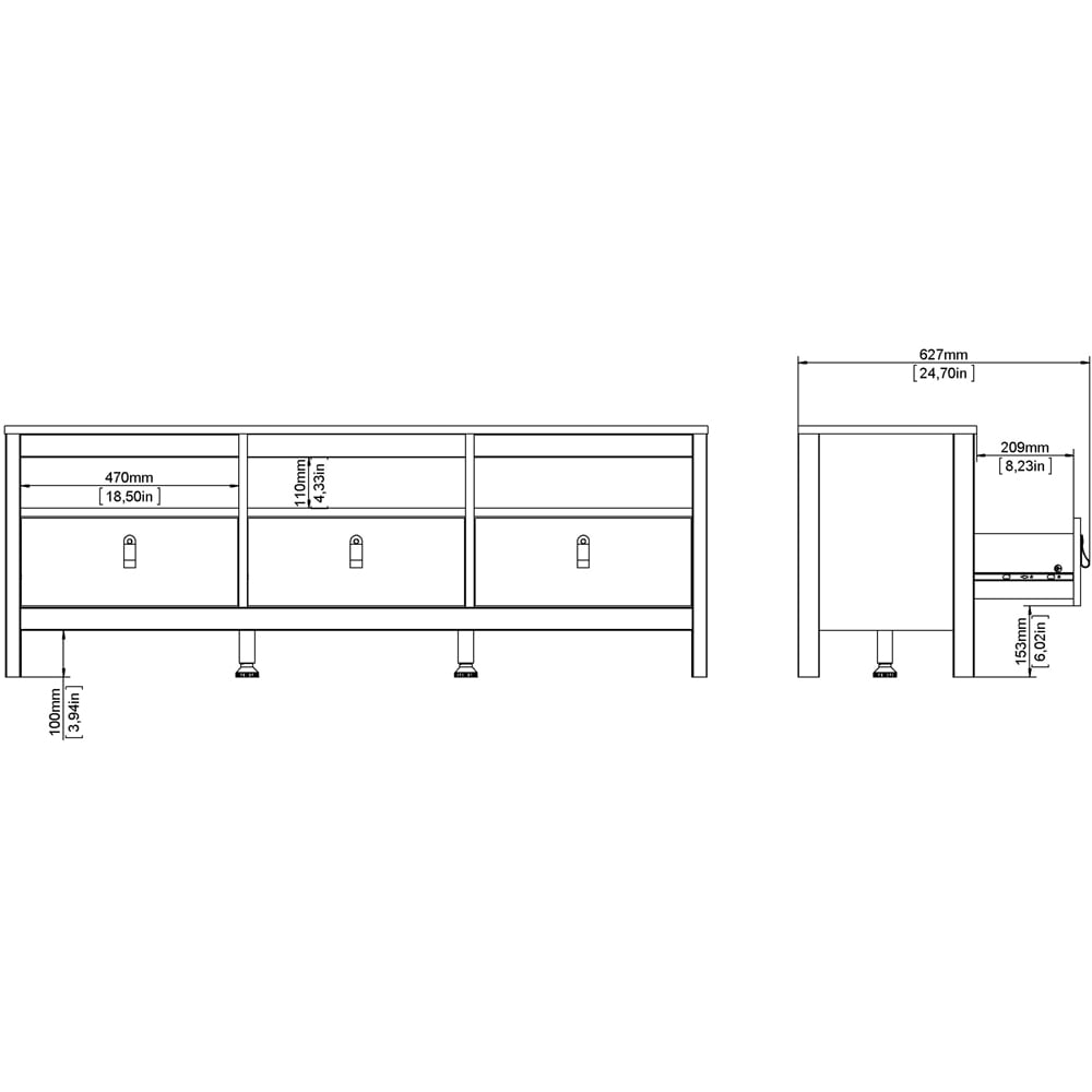 Florence Barcelona 3 Drawer 3 Shelf Cashmere TV Unit Image 7