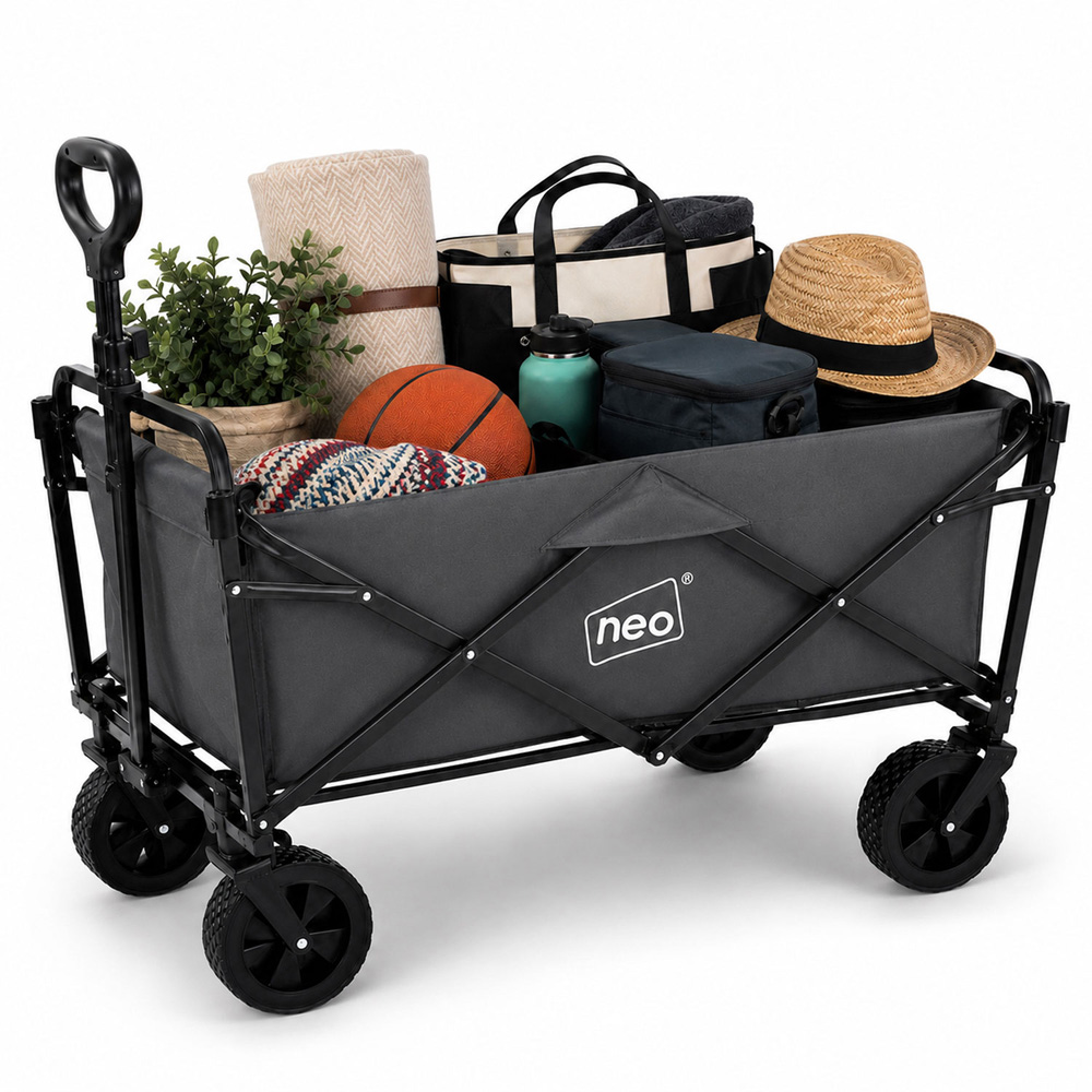 Neo Direct 140L Grey Heavy Duty Folding Garden Trolley Cart Image 3