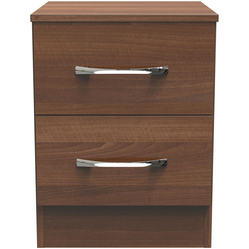 Crowndale Avon 2 Drawer Noche Walnut Bedside Cabinet Image 3