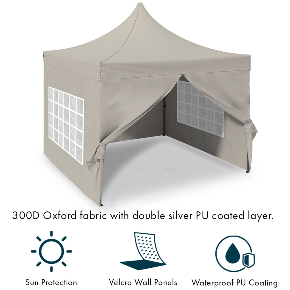 Jack Stonehouse 2.5 x 2.5m Beige Pop Up Gazebo Image 9