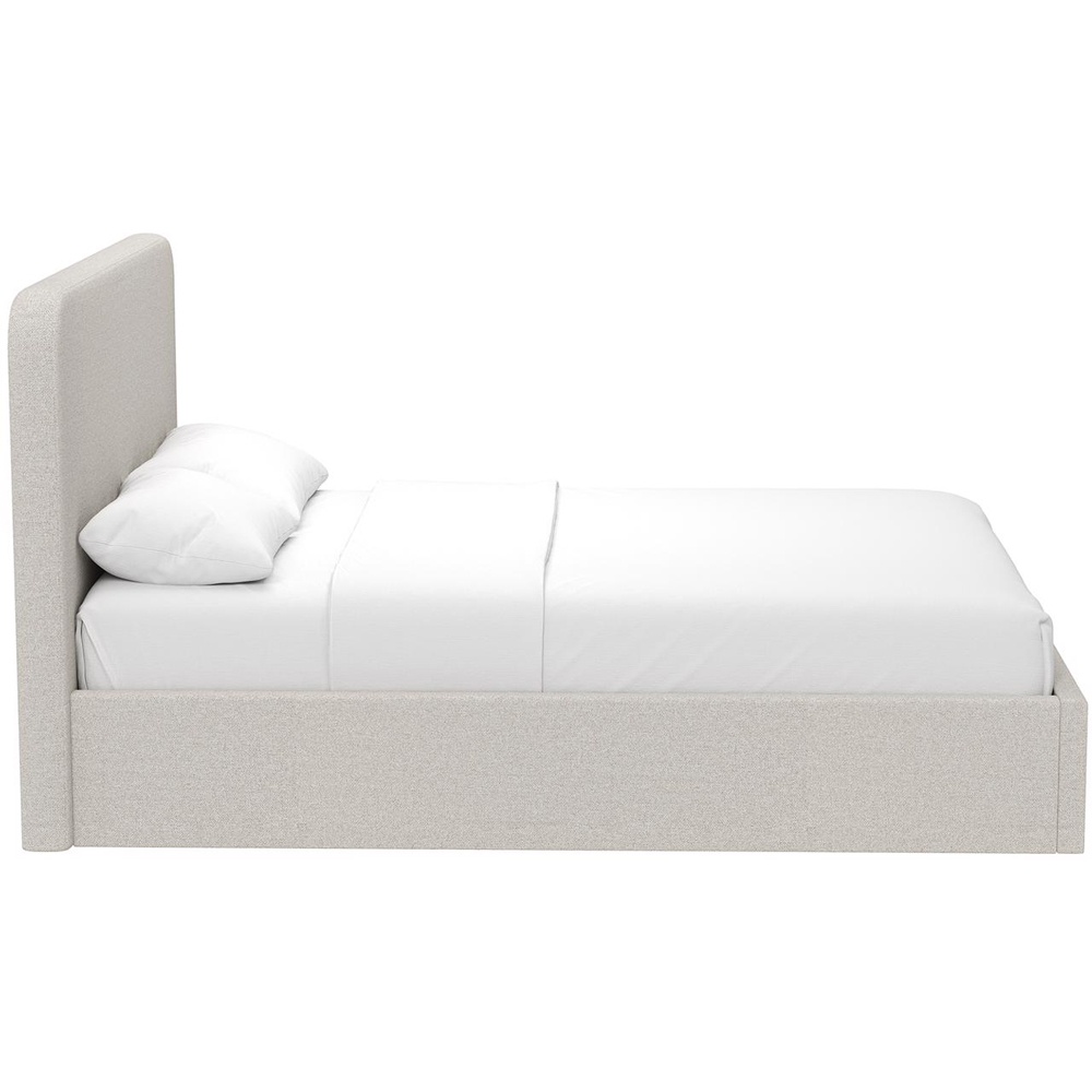FWStyle Small Double Beige Upholstered Lift Up Ottoman Bed Frame Image 4
