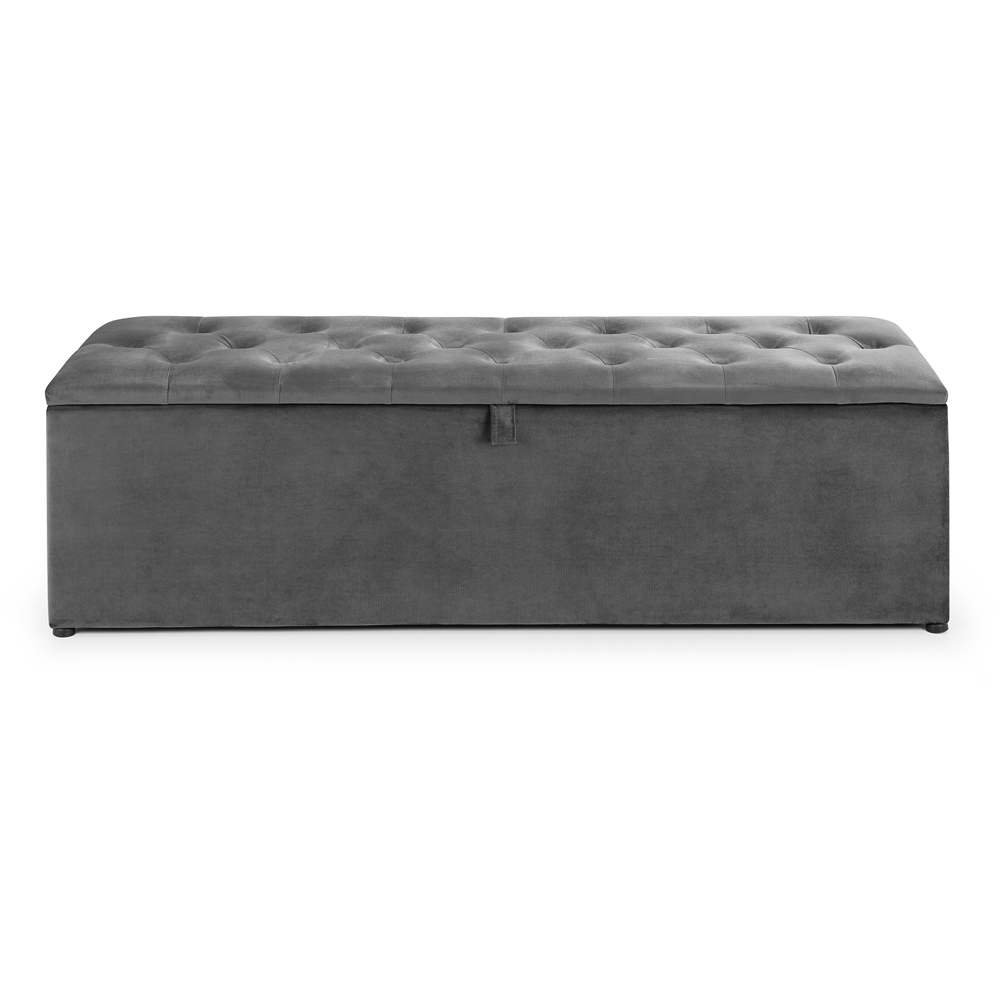 Julian Bowen Ravello Dark Grey Velvet Blanket Box Wilko