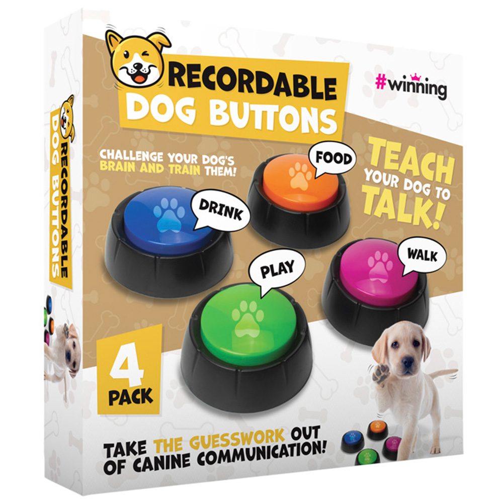#winning Recordable Dog Button 4 Pack Image 4