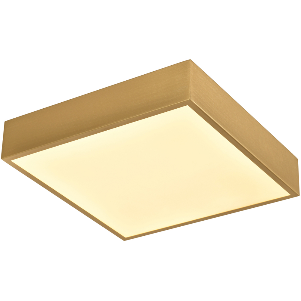 Happy Homewares Brushed Gold LED Flush Square Ceiling Light Image 5