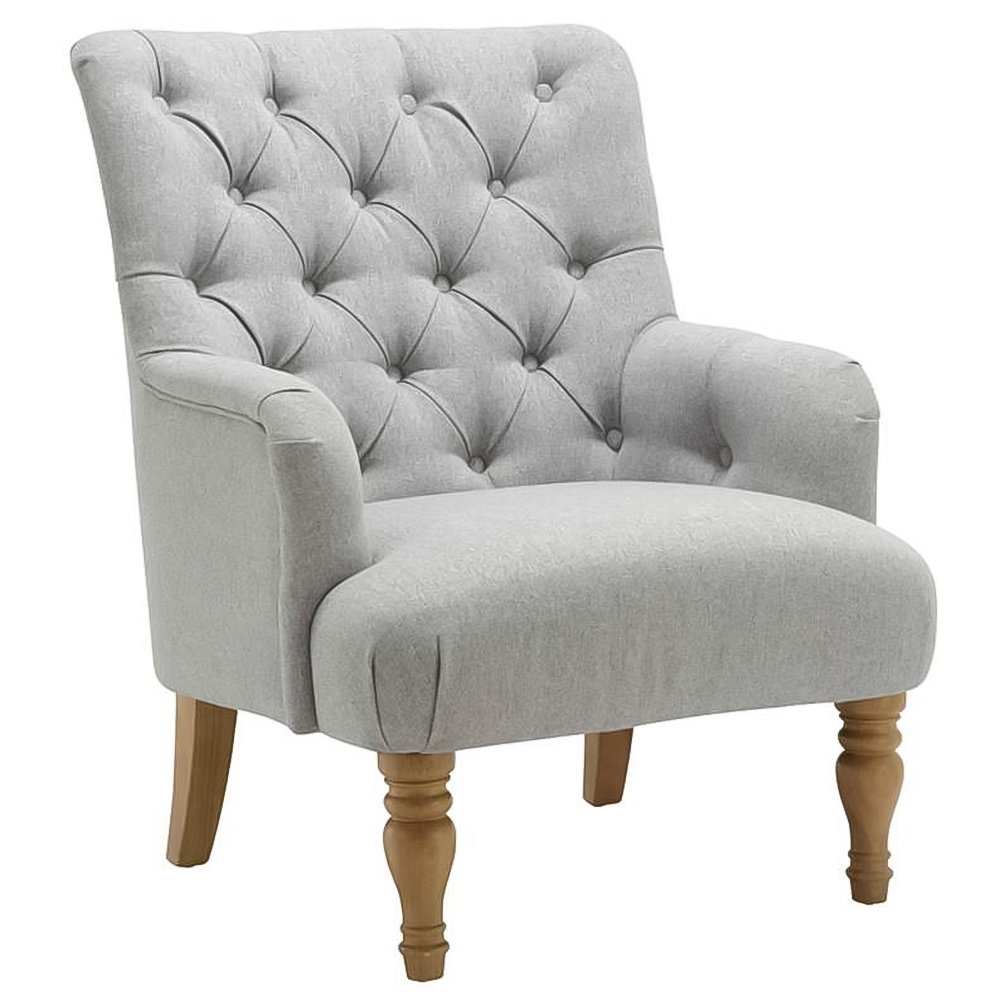 Padstow Button Back Grey Armchair Image 2