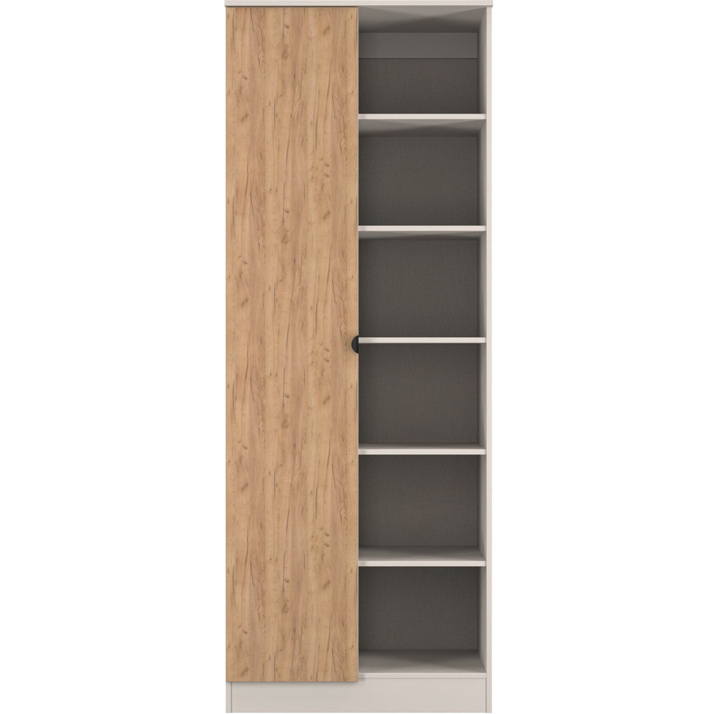 Crowndale Bora Single Door 6 Shelf Gold Oak and Kashmir Double Wardrobe Image 2