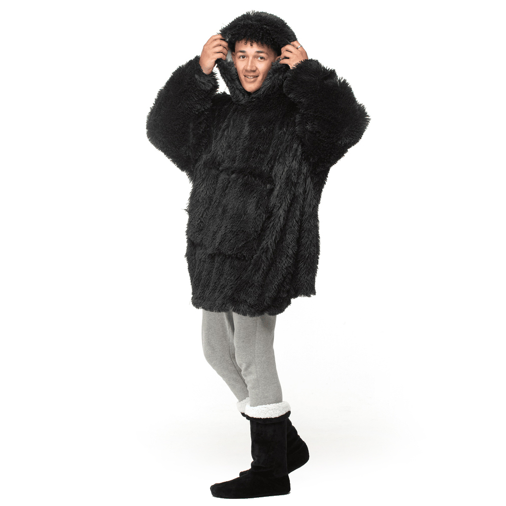 Velosso Fluffy Fleece Hoodie Oversize Alaska Black Image 1