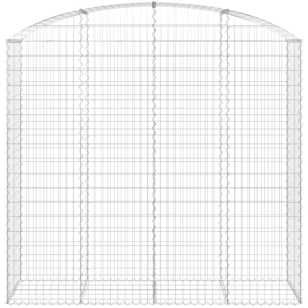 vidaXL Silver Galvanised Iron Arched Gabion Basket 200 x 50 x 180/200cm Image 3