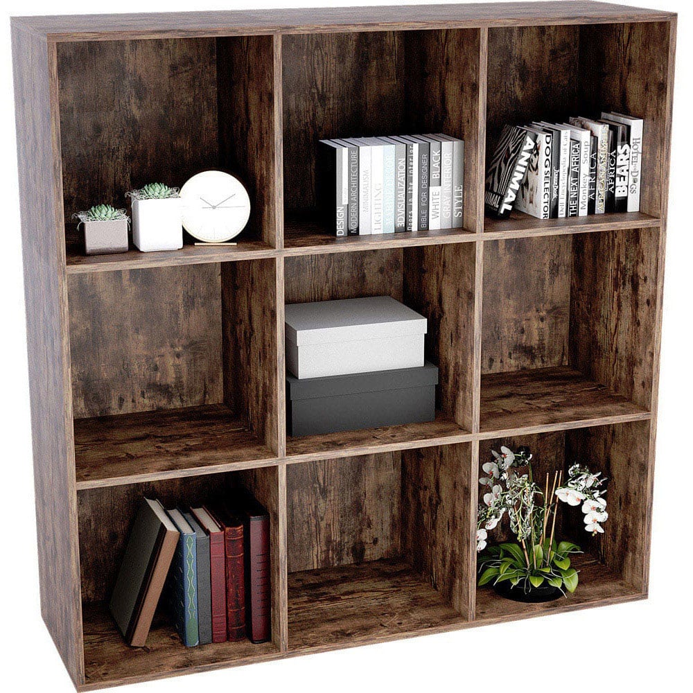 Vida Designs Durham 9 Shelf Dark Wood Cube Storage Unit Image 3