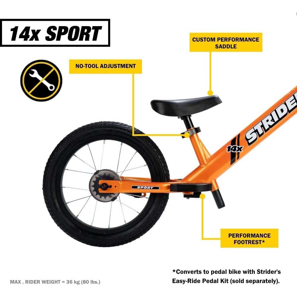 Strider Sport 14x Orange Balance Bike Image 7