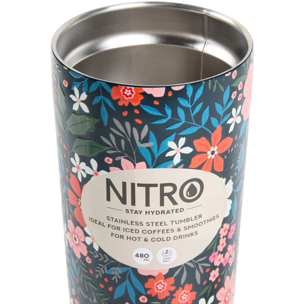 Nitro Stainless Steel Floral Travel Mug Image 4