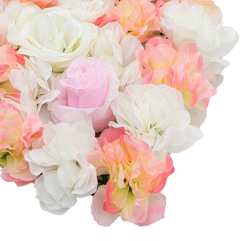 Living and Home Light Orange and Pink Artificial Rose Backdrop Wall Panel 60 x 40cm Image 5