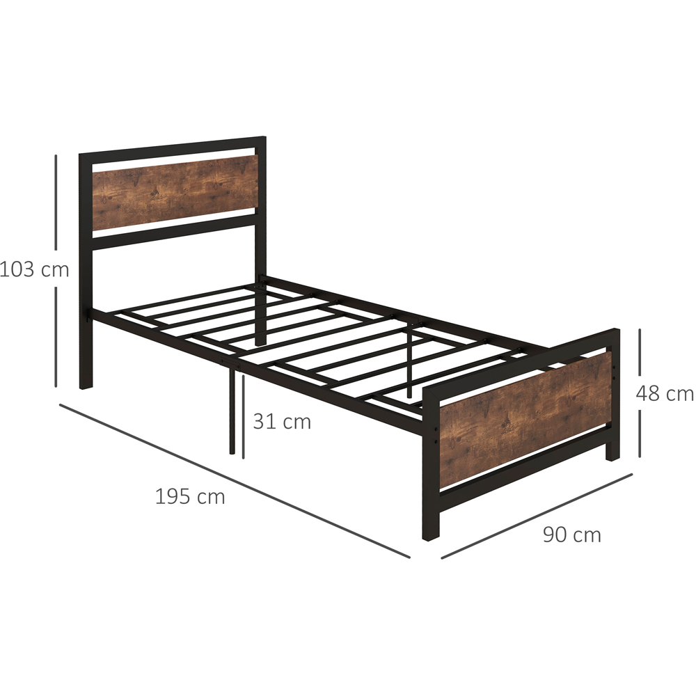 Portland Single Black Metal Bed Frame Image 7