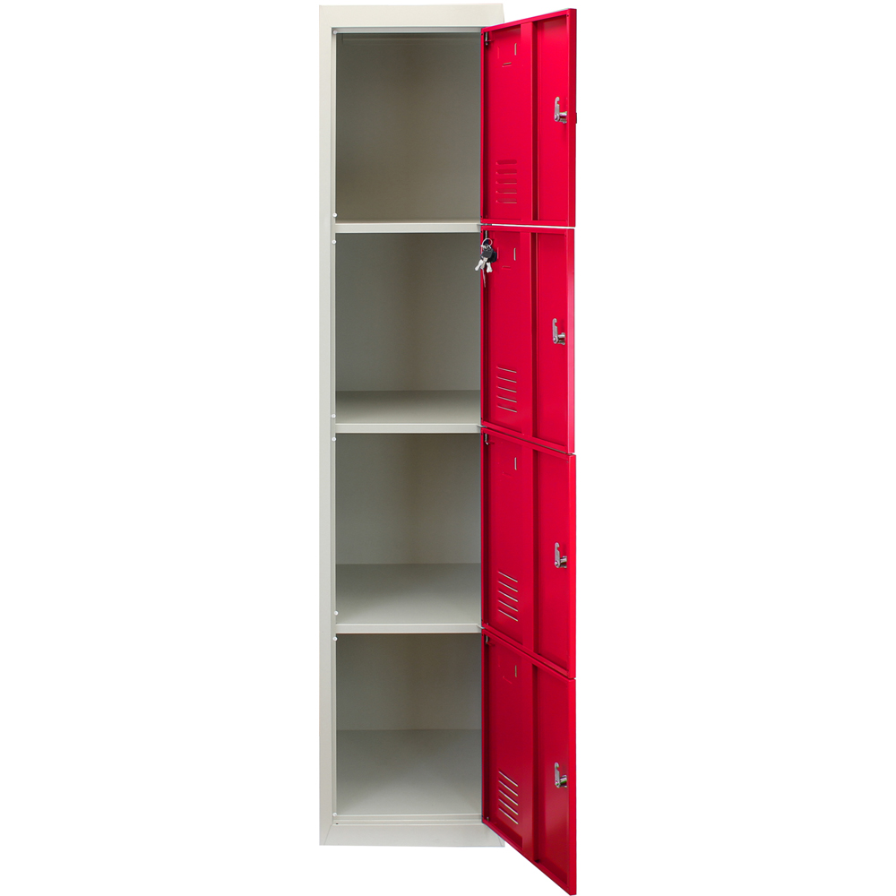 Monstershop 4 Door Red Metal Storage Locker Image 3