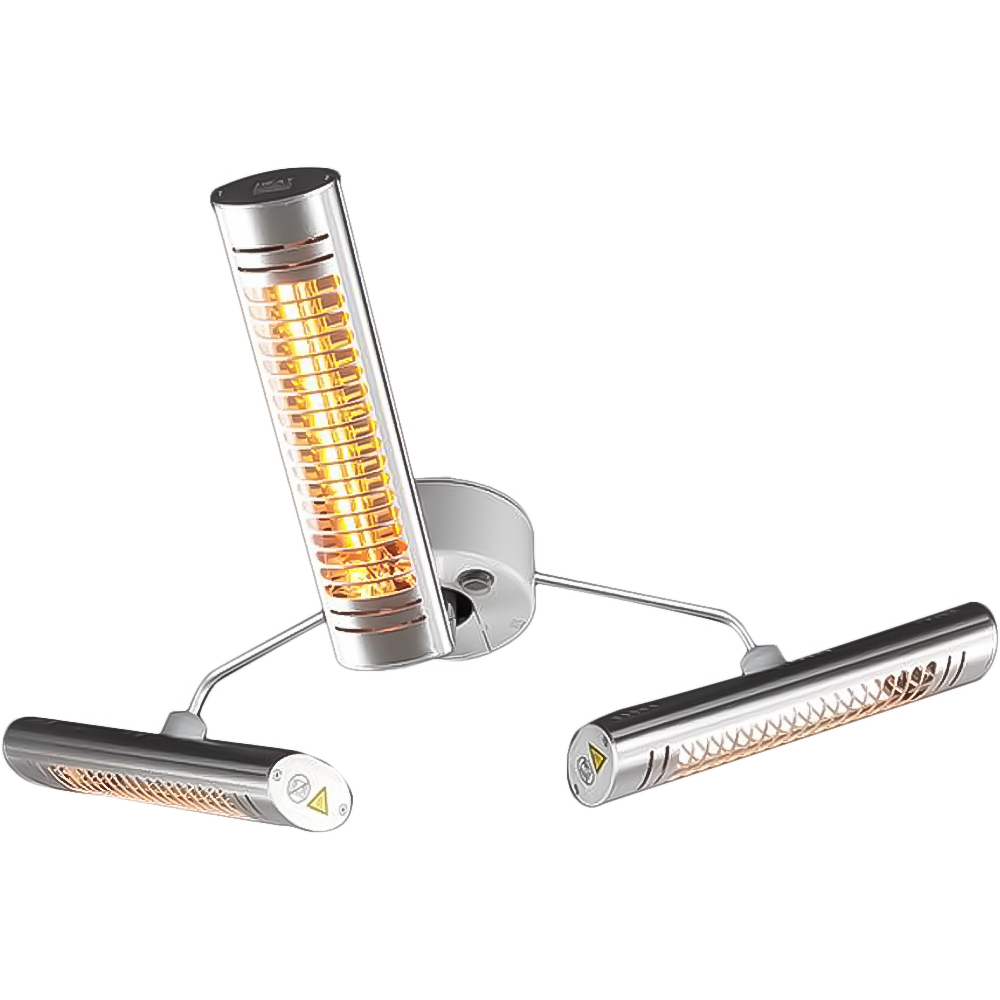 Shadow White and Silver Parasol Heater with Remote 3000W Image 1