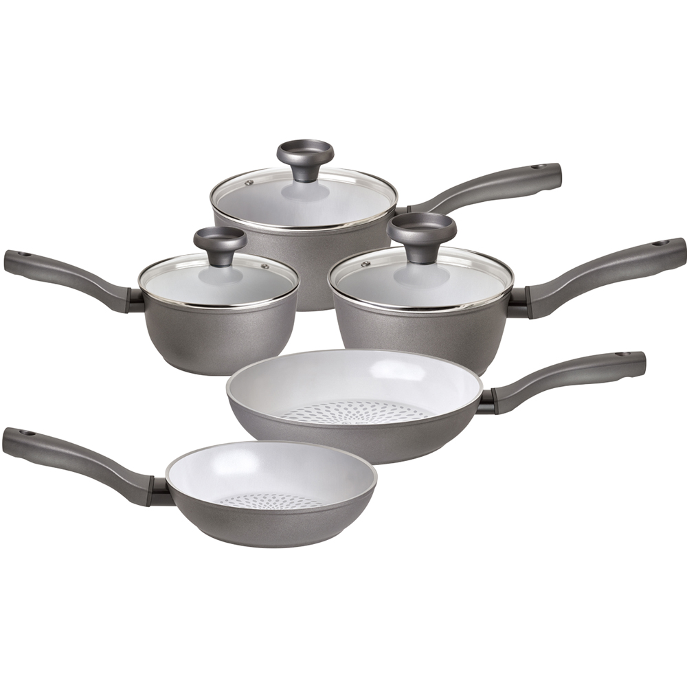 Prestige Earthpan Induction Cookware Set of 5 with Toughened Glass Lids Image 1
