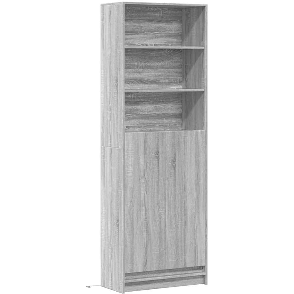 vidaXL 2 Door 3 Shelf Grey Sonoma Highboard with RGB LED Light Image 2