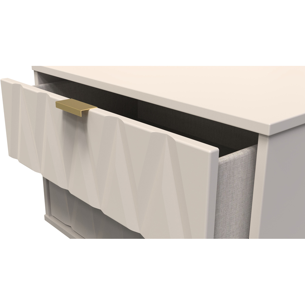 Crowndale Diamond 2 Drawer Kashmir Matt Side Table Ready Assembled Image 5