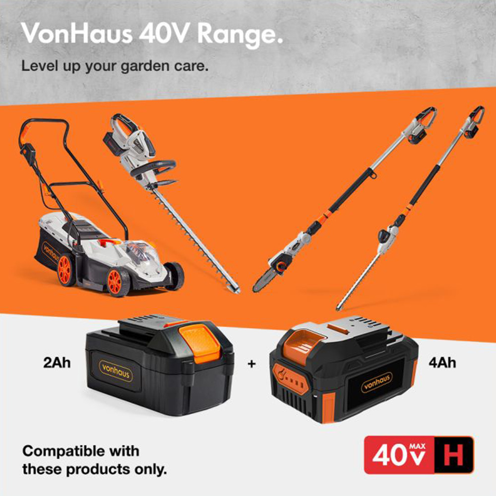 VonHaus ‎3500341 40V 33cm Rotary Electric Cordless Lawn Mower Image 4