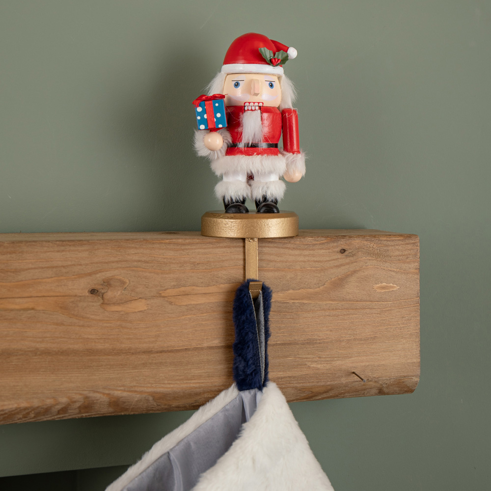 Samuel Alexander Traditional Wooden Santa Nutcracker Christmas Stocking Holder 19cm Image 4
