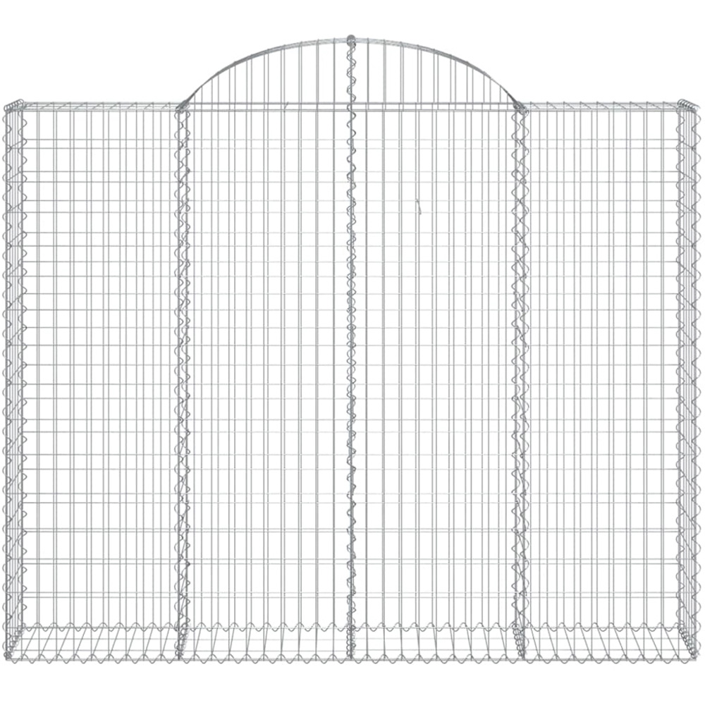 vidaXL Silver Galvanised Iron Arched Gabion Basket 200 x 30 x 160/180cm 4 Pack Image 4
