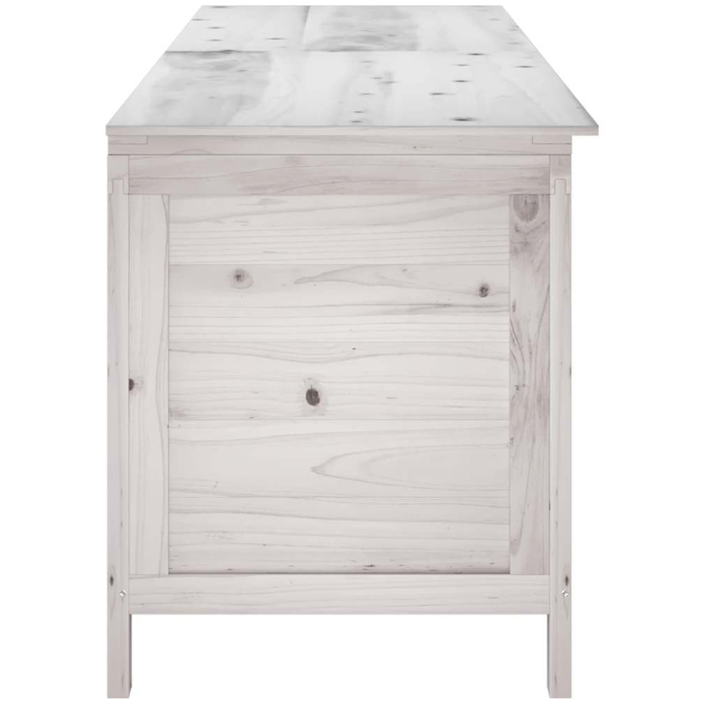 vidaXL 56.5 x 198.5 x 50cm White Fir Wood Garden Storage Box Image 4