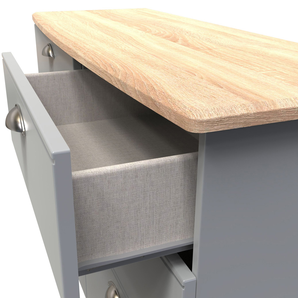 Crowndale Victoria 6 Drawer Dusk Grey and Oak Wide Midi Chest of Drawer Image 5