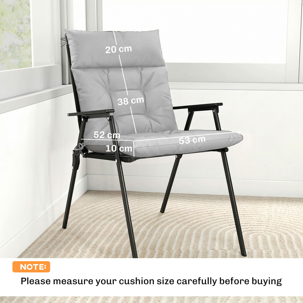 Outsunny Light Grey Waterproof Garden Chair Cushion 111.5 x 53cm 4 Pack Image 9