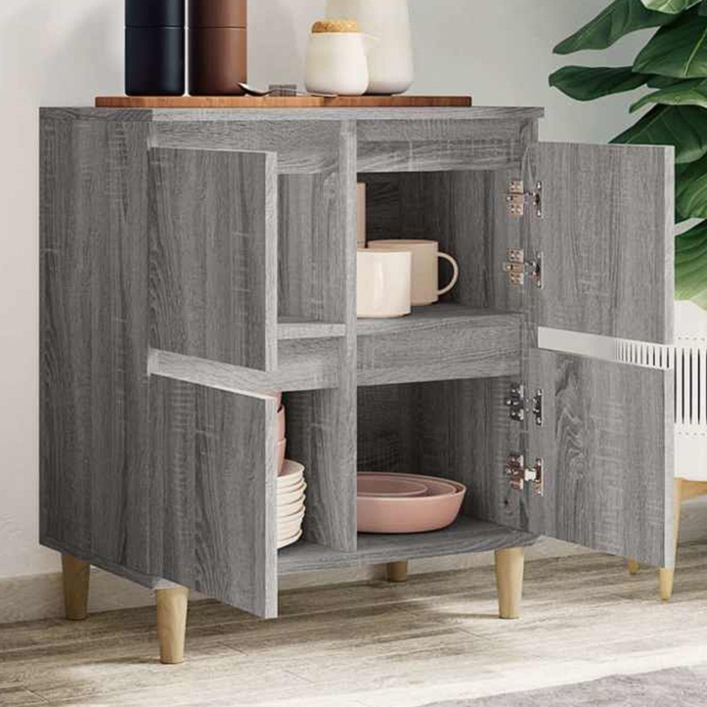 vidaXL 4 Door Grey Sonoma Wooden Sideboard Image 1